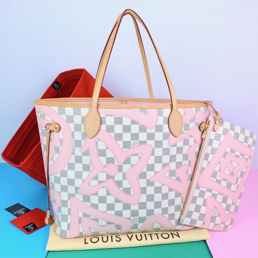 Louis Vuitton Neverfull MM in Tahitienne Rose Damier Azur - SOLD