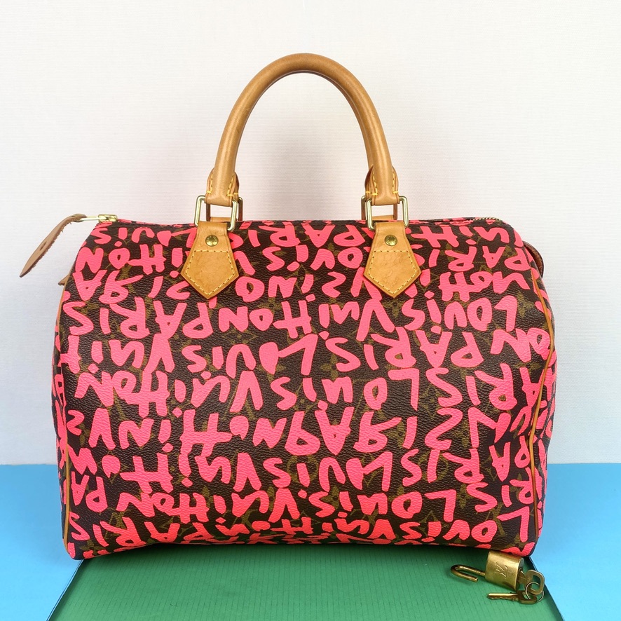 Stephen Sprouse x Louis Vuitton Monogram Pink Graffiti Speedy 30  QJB0FZ2TPB113