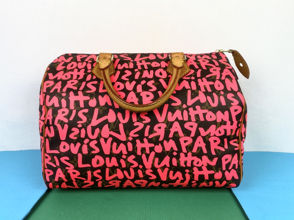 Authentic Louis Vuitton Graffiti Speedy 30 Hot Pink Fuchsia