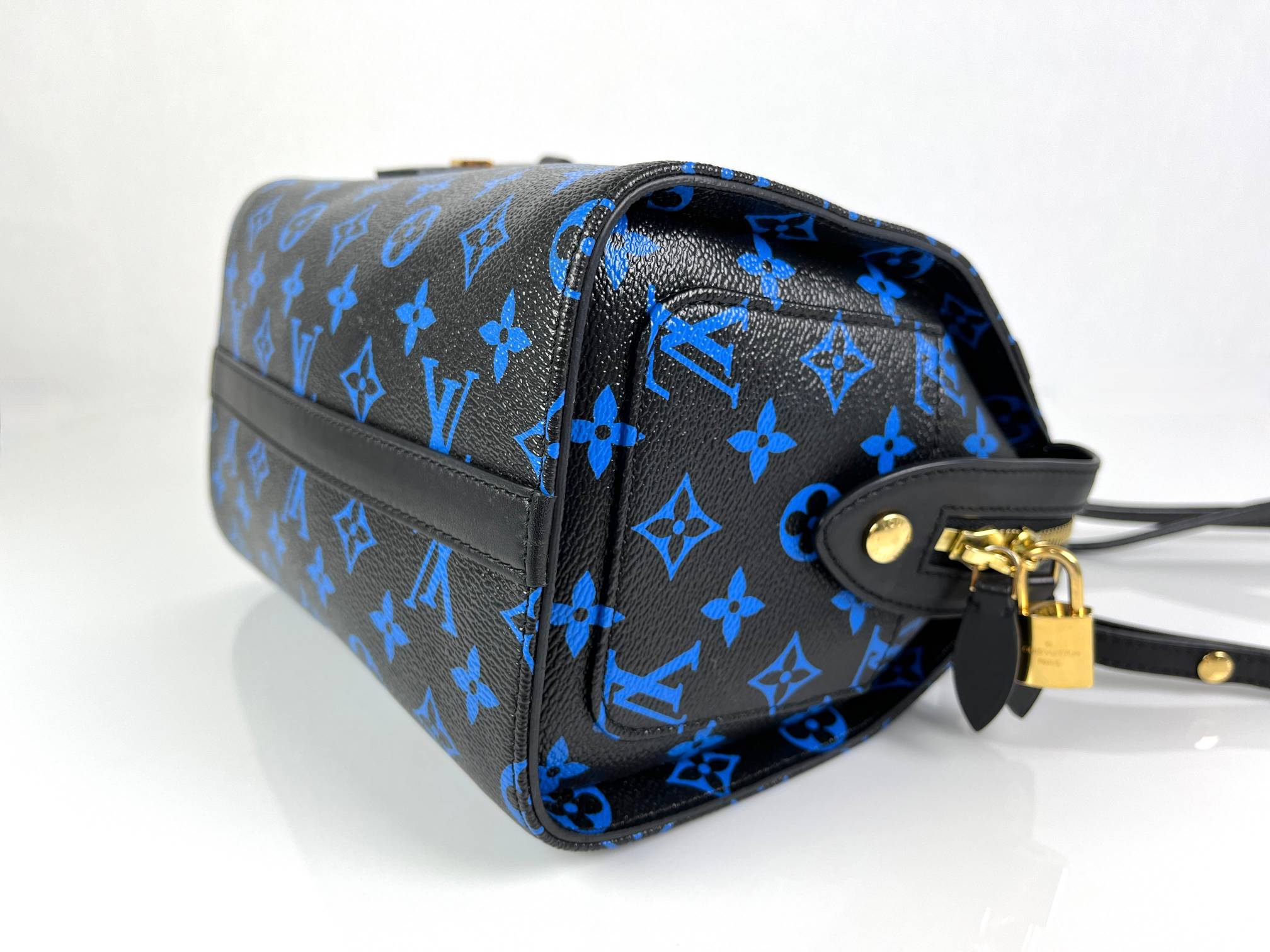 Louis Vuitton Blue Noir Monogram Canvas Speedy  PM Bag