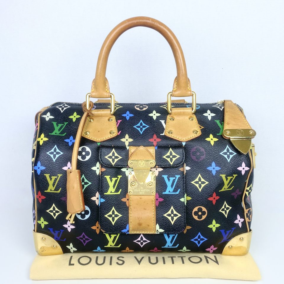 Louis Vuitton Monogram Canvas Neon Green Graffiti Stephen Sprouse Speedy 30  Bag with Charm