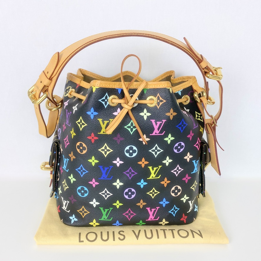 Louis Vuitton Black Monogram Multicolore Petit Noe Korea Bundle