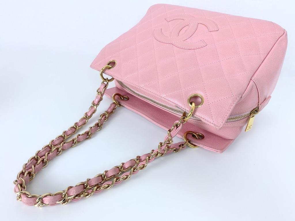 Chanel Discontinued Petite Timeless Tote (PTT) in Caviar Pink - Purse Utopia