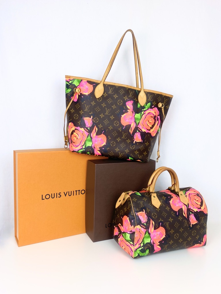 Louis Vuitton Limited Rare Stephen Sprouse Roses Neverfull MM Tote