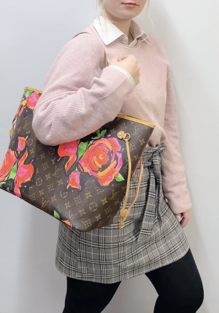 Louis Vuitton Monogram Roses Neverfull MM by Stephen Sprouse RARE