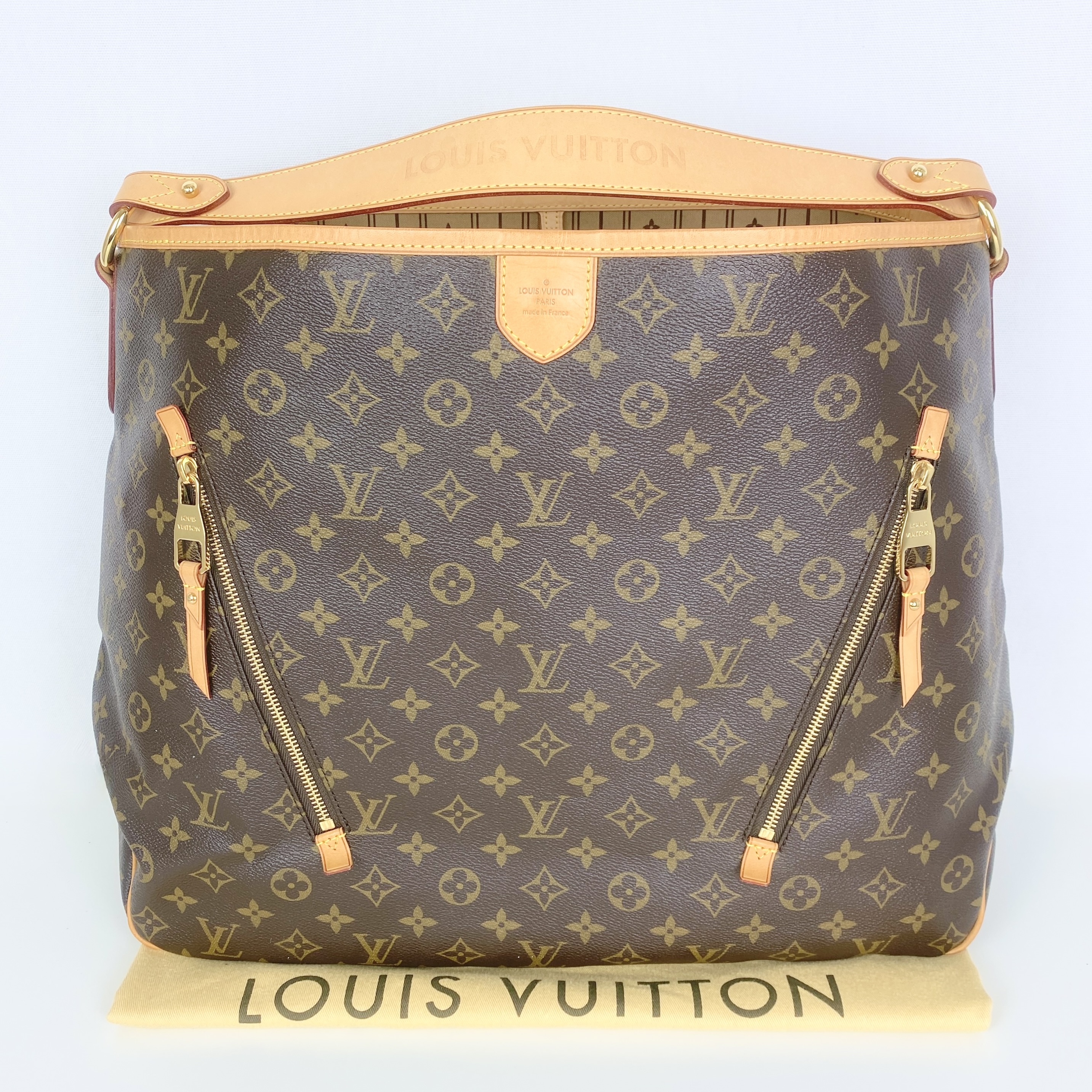 Louis Vuitton Delightful NM Handbag Damien Azur MM White Rose Ballerine