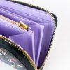 Zippy Wallet in Black Multicolor Purple Interior (CA2132)